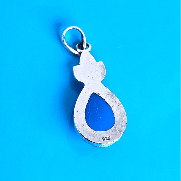 Natural Chalcedony 925 Sterling Silver Pendant - Picture 4 of 7